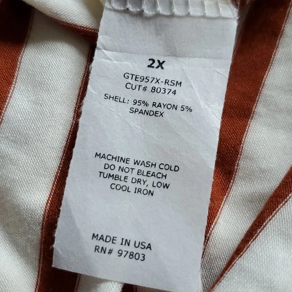 Set of 2 Green Envelope Rayon Striped Tops - Picture 10 of 14